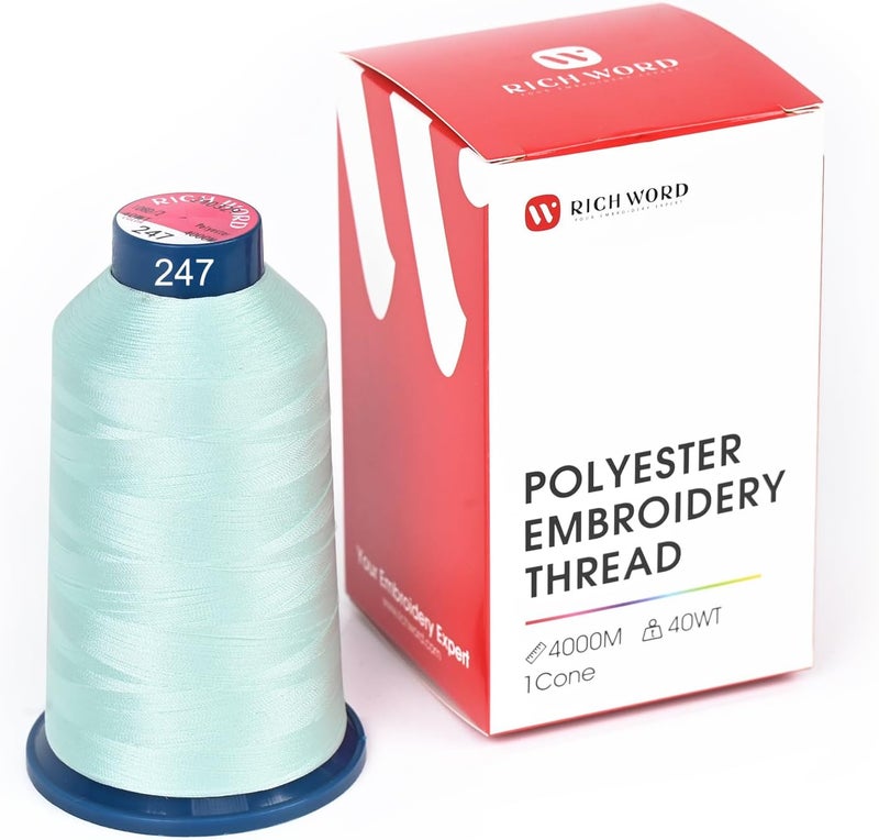 Poolin Richword Selected Blue Embroidery Thread 4000M(4374Y) 40WT Polyester Thread 100 Colors Selected for Commercial Multi Needles and Single Needle Embroidery Machine 0247 - Image 1